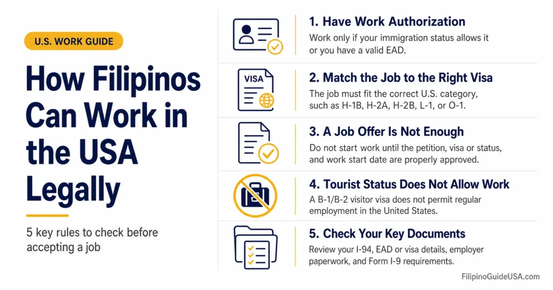 Filipinos seeking to work legally in the USA can find helpful steps and tips for a smooth employment process.