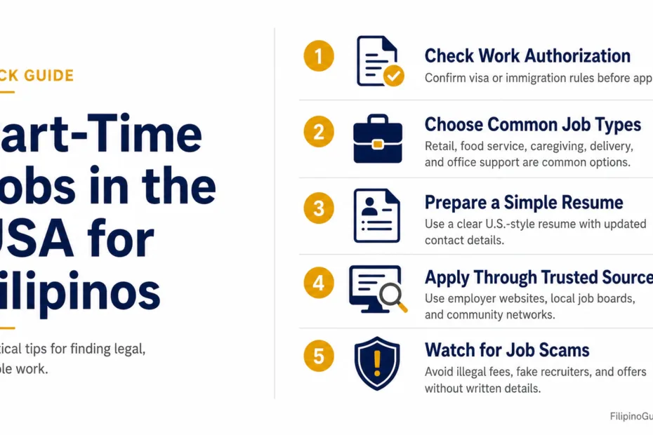 Filipinos in the USA find part-time jobs that fit their schedules and help them earn extra income.