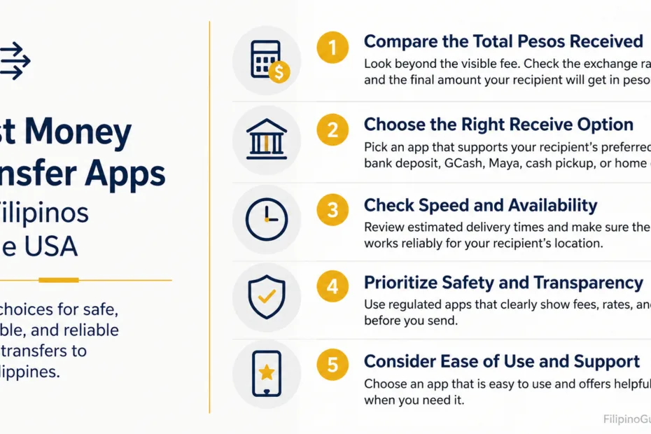 Filipinos in the USA using top money transfer apps for quick and easy remittances.