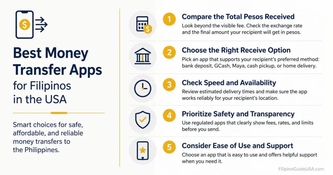 Filipinos in the USA using top money transfer apps for quick and easy remittances.