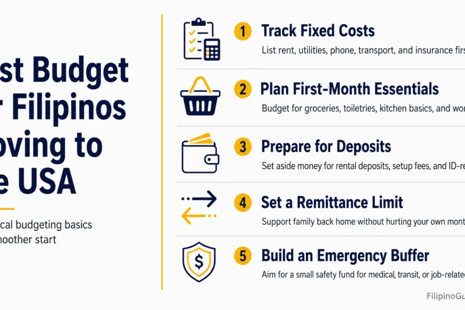 First budget tips for Filipinos moving to the USA to help manage expenses and settle in smoothly.