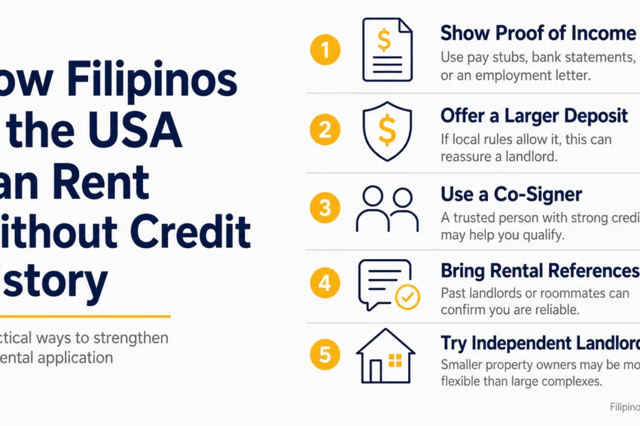 Filipinos in the USA can rent without credit history with these simple steps for easier housing access.